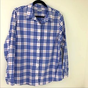 L.L. Bean women's long sleeve poplin 100% cotton button up large